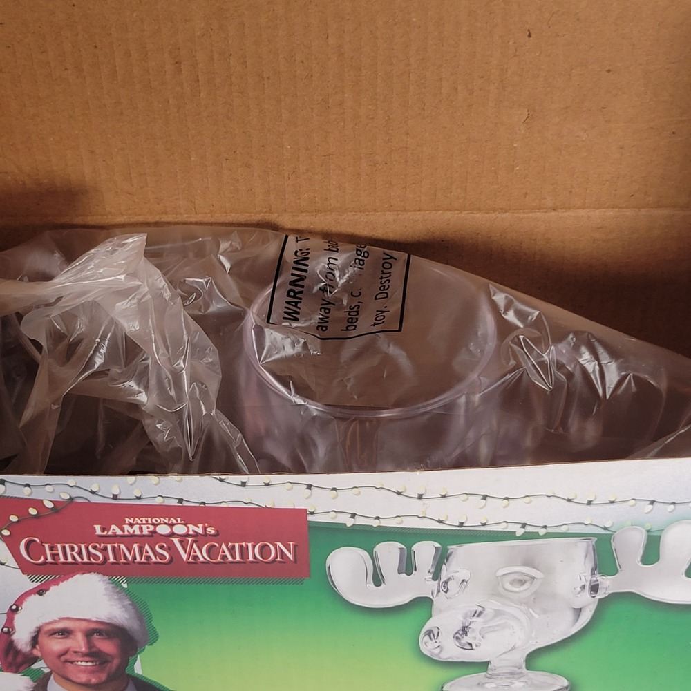 National Lampoon's Christmas Vacation Acrylic Moose Mug Unisex 6oz Clear NIB Cup - Picture 3 of 5